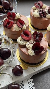 Cherry season = the perfect excuse to make this ✨wow✨ dessert! . Silky dark choc mousse, tangy cherry center, Oreo base, cream fresh cherries 🍒 . Made with my new fave mould @nycake, SO easy, so impressive. You’re gonna want to try this! 😍 . . Would you like this recipe? Comment ‘cherry dessert ’ and I will DM you the recipe and instructions. . #chocolate #baking #bakingrecipe #cherry #dessert #bakingvideo #sweet #chocolate | OH CAKES