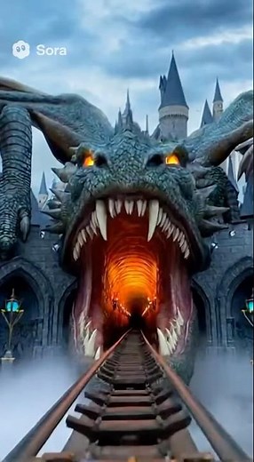I just rode a DRAGON! #pov #rollercoaster #themepark #harrypotter #dragon