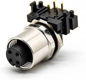 M12 Connector PCB Mount Right Angle 4Pin Female A Code Back Mount Solder Type Connector Female Right Angle M12 Connector