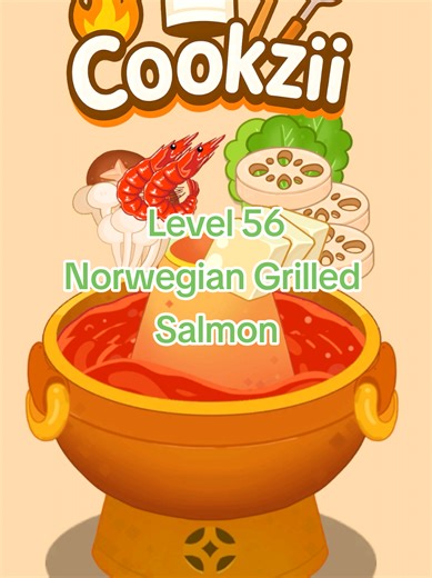Cookzy: Cozy Cooking ASMR Level 56 | Norwegian Grilled Salmon #cookzy #cozycooking #cookinggame #asmrgame #walkthrough