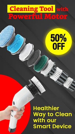 The Easiest Way to Deep Clean Your Home & Bathroom! ✨ ✨ Clean Smarter, Not Harder Let the Electric Spin Scrubber do the tough work for you. • 9 versatile brush heads for every surface • Cordless & rechargeable—clean anywhere • Extendable handle for hard-to-reach spots Grab yours now with 50% OFF FREE USA shipping! | DoubleWave