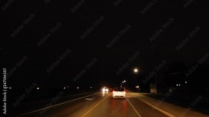 4K Turning Right At A Stop Light In The Evening Then Driving Down Road First Person Point Of View Pov