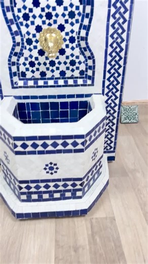 Mosaic Water Fountain for Outdoor & Indoor Use - Handmade Moroccan Fountain - Larger Mid Century Fountain - Mosaic Tile Fountain for Patio - Etsy