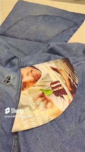 Step 2 in patching wore out jeans pants. - Making a paper template