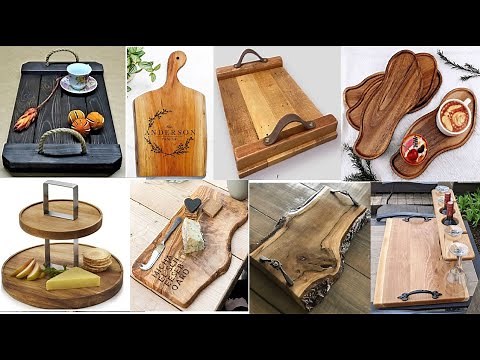 Wooden serving tray with Engraved design ideas from reclaimed wood.