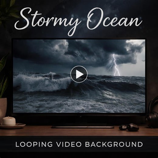 Stormy Ocean Waves Loop Video | Cinematic Sea Background (full HD MP4) - Etsy