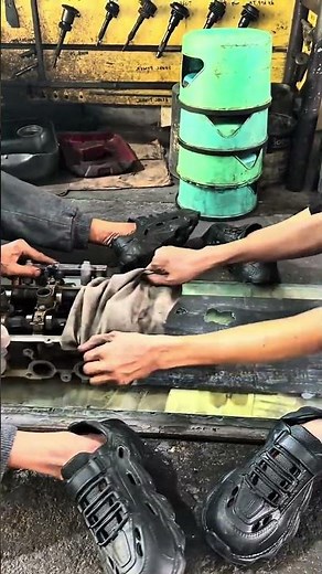 No Milling Machine? Watch This Manual Cylinder Head Resurfacing! #mechanic #tools #diy #mechine