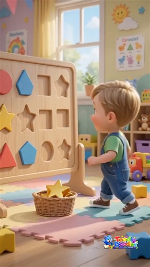 Learn Shapes with This Fun Shape Sorter🧩🔴 #shorts #shortsfeed #trending #viral #toddlerlearning