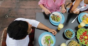 People Group Eating Healthy Vegetarian Food Stock Footage Video (100% Royalty-free) 26198144 | Shutterstock