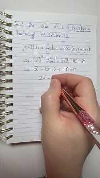 Using the Factor Theorem to Find the Value of a Polynomial at a Given Value of X #maths #precalculus