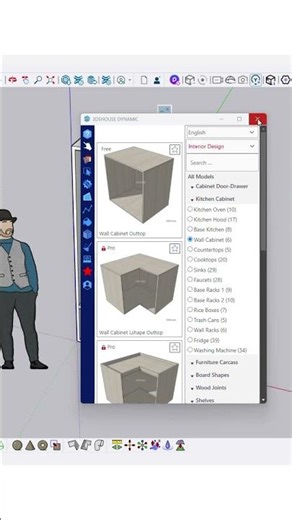 SketchUp interior tips / create smart cabinet in one click
