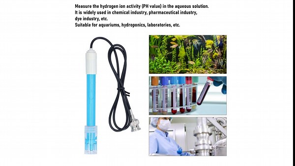 HAOX BNC PH Electrode, 0-60°C 0.00-14.00PH PH Probe Durable Easy to Use for Water Planting for Aquarium for Laboratory