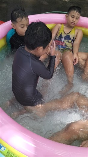 Kids break - Swimming time. My son and his cousins are together again. Happy Saturday everyone. God bless 🙏♥️ #everyone #friends #highlights #followers #swimming | Balong Quijon Domenden