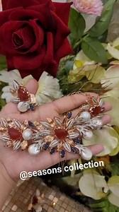 8.5K views · 124 reactions | #Glaring #beauty #Designer #neck #set #with #Mother #of #pearl ❤ A protection stone ,brings the gentle healing power of the sea,stress relieving stone ,Relaxing ,calming the emotions. | Seasons Collection by Iqra & Eemaan | Facebook