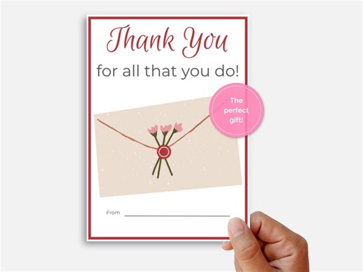 Printable Thank You Gift Card Holder (PDF Download) - Etsy