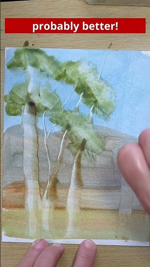 Easy Watercolour Gum Trees with Aquapasto #shorts #art #watercolour