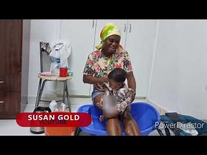 How African Mothers bathe their babies.