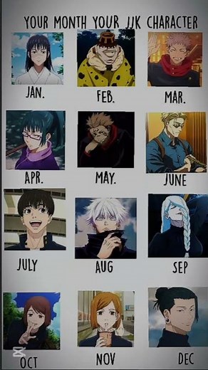 YOUR MONTH YOUR JJK CHARACTER #jujutsukaisen #anime #fypシ