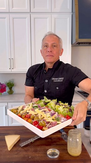 Geoffrey Zakarian on Instagram: "My Italian chopped salad! Such a great one to make for lunch or dinner. Chopping/dicing made easy using my Zakarian @bydash chef knife 🔪 We decided to extend our prime day sales by a few days so head to link in bio to get yours now! #salad #italian #salami #veggies #recipe #easyrecipe #chop #chopper #yum #lunchidea #dressing #sogood #cheflife #yum #viral #recipes"