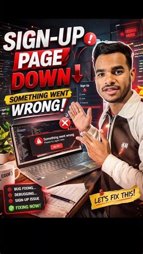 Sign-Up Page Down 😱 | Something Went Wrong Fixing…