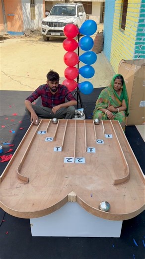 Mom vs son amazing roll steel boll and pop balloon challenge part 207 #shorts