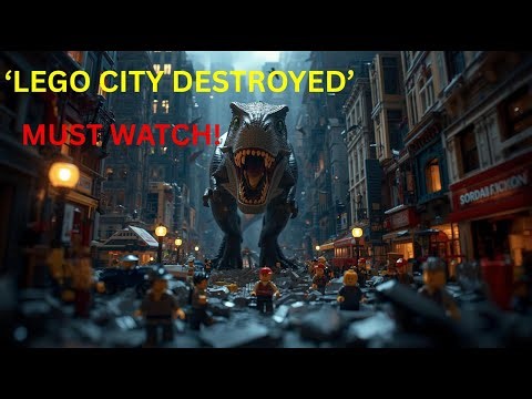 LEGO City DESTROYED by Giant Dinosaur 🦖 Hyper-Realistic Stop-Motion Animation Epic LEGO Movie
