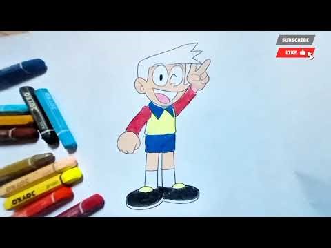 Suneo coloring for kids | easy doraemon drawing and painting | learn colors for children