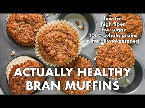 Actually Healthy Bran Muffins (naturally sweetened, low-fat, whole-grain)