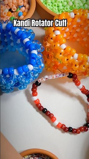 Kandi Rotating Cuff Dr Pepper Pattern | Soda-Themed Beaded Cuff