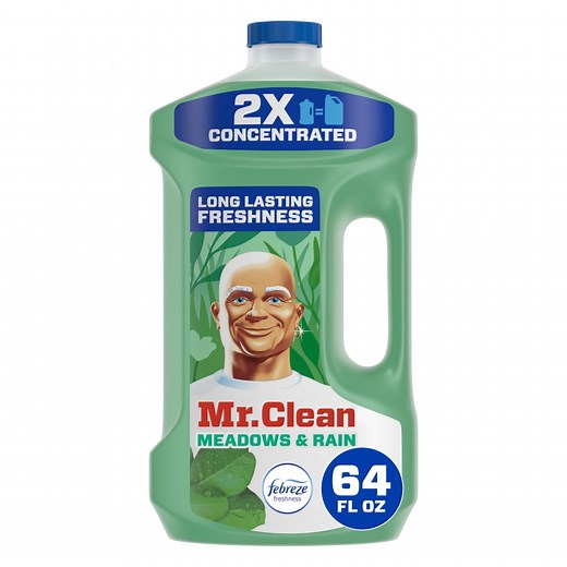 Mr. Clean All Purpose Cleaner, 2X Concentrated Multi Surface with Febreze Meadows & Rain Scent, 64 fl oz