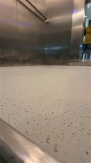 TERRAZZO on Instagram: "Building a brighter lift lobby with white epoxy and fine glass chips, chosen not just for the beauty but for the strength that keeps high traffic floors performing day after day. #EpoxyTerrazzo #ElevatorFloor #TerrazzoDesign #DurableFloors #GlassChipTerrazzo #MaterialDesign"