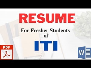 ITI Resume for fresher || pdf and word file