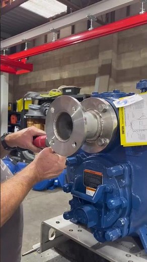 Gorman-Rupp flange installation with Andrew ⚙️🔧