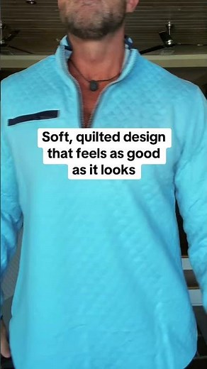 Stay cozy and stylish with this men’s quilted quarter zip pullover