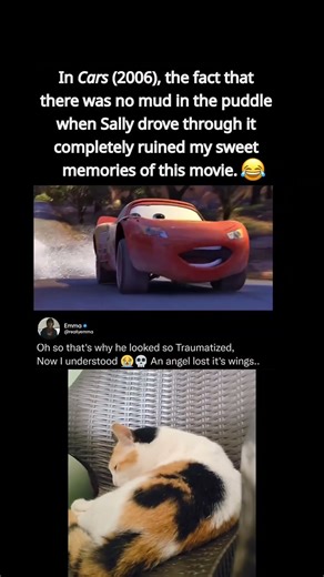 In Cars (2006), the fact that there was no mud in the puddle when Sally drove through it completely