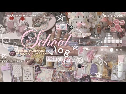 ⋆˚꩜｡ SCHOOL VLOG 🩰🍵🎧🏹 | hauls, hanging out with friends, studying, vlogging at school | actuallyisha