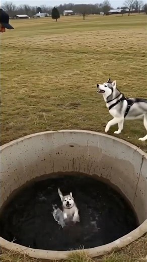 This Husky Saved His Puppy From a Deep Well… You Won’t Believe This 🐺💔