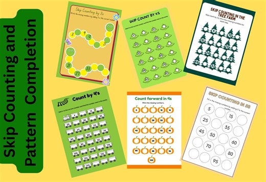 Skip Counting Worksheets | Number Patterns, Math Practice (digital Download) - Etsy Australia