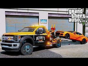 Benny's F-450 Tow Truck Towing & Upgrading A 2021 Chevy Camaro In GTA 5