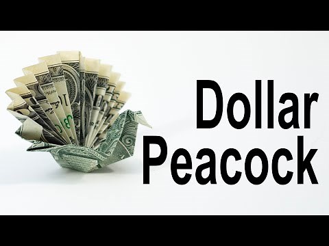 $1 Origami Peacock - How to Fold a Dollar into a Peacock
