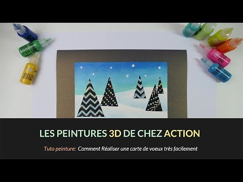Tutoriel français 3D Pearl Paint de chez Action, mon avis + carte facile à faire!