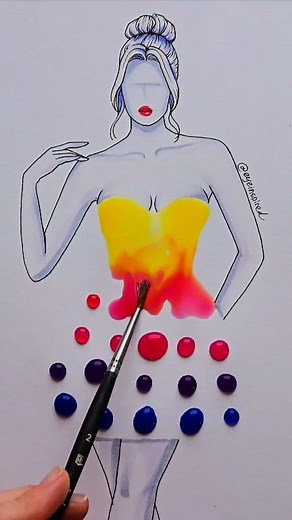 1.6M views · 11K reactions | Waterdrop Dress made using watercolor on Canson Heavyweight Paper #art #artwork #artist #draw #drawing #illustration #paint #painting #cartoon #sketch #satisfying #design #fashion | Eyeinspired | Facebook