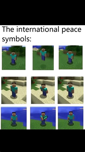 peace symbols in Minecraft be like #minecraft #memes