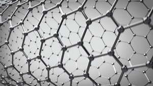 Rotating Carbon nanotube onlight background. Loop ready