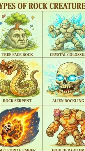 😲❤️‍🔥TYPES OF ROCK CREATURES😮