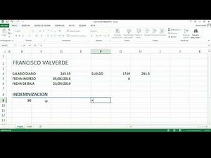 CALCULO DE INDEMNIZACION EN EXCEL