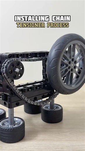 Installing Chain Tensioner Process #lego #legotechnic #chain #mechanical