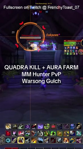 QUADRA KILL AURA FARM MM Hunter PvP Warsong Gulch #fyp #viral #tiktokgaming #worldofwarcraft #livehighlights