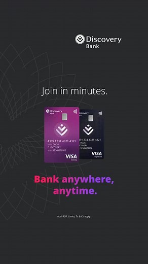 Bank from anywhere on the Discovery Bank app.