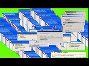 GREEN SCREEN Windows XP Error VIRUS ERROR ☢ FOOTAGE SOUND